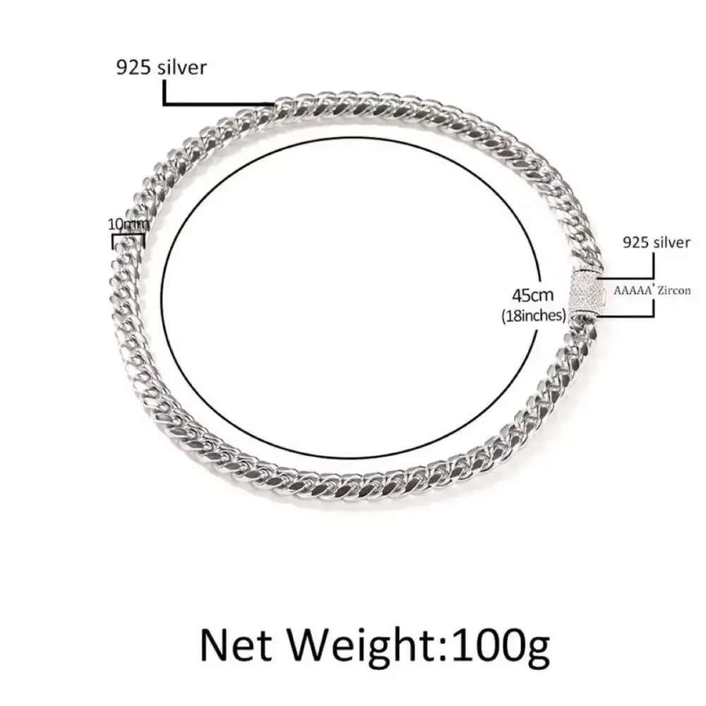 10 Mm Sterling Silver Cuban Link Chain – 20 Inch